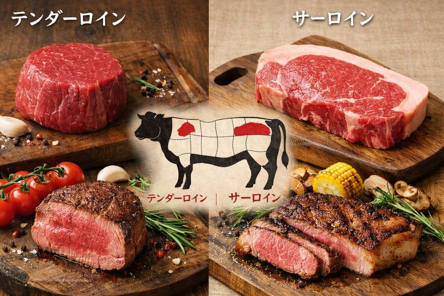 サーロインとテンダーロインの違い