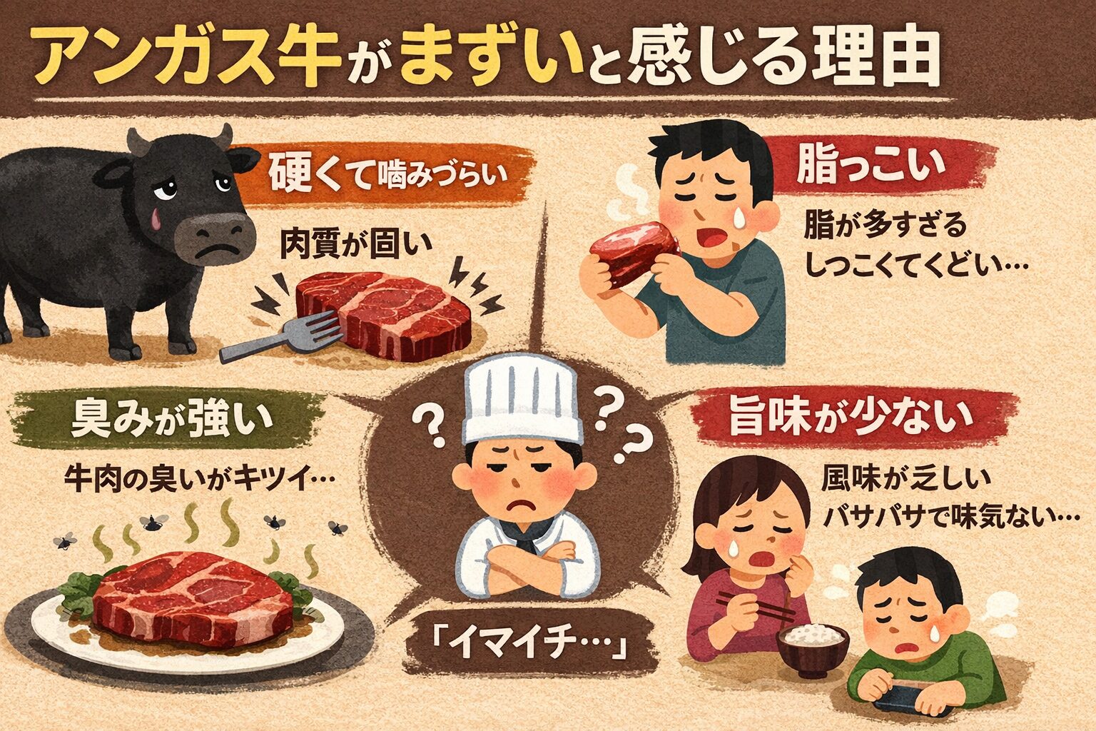 アンガス牛まずい