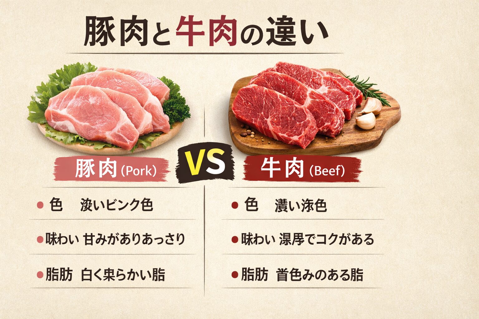 豚肉と牛肉の違い