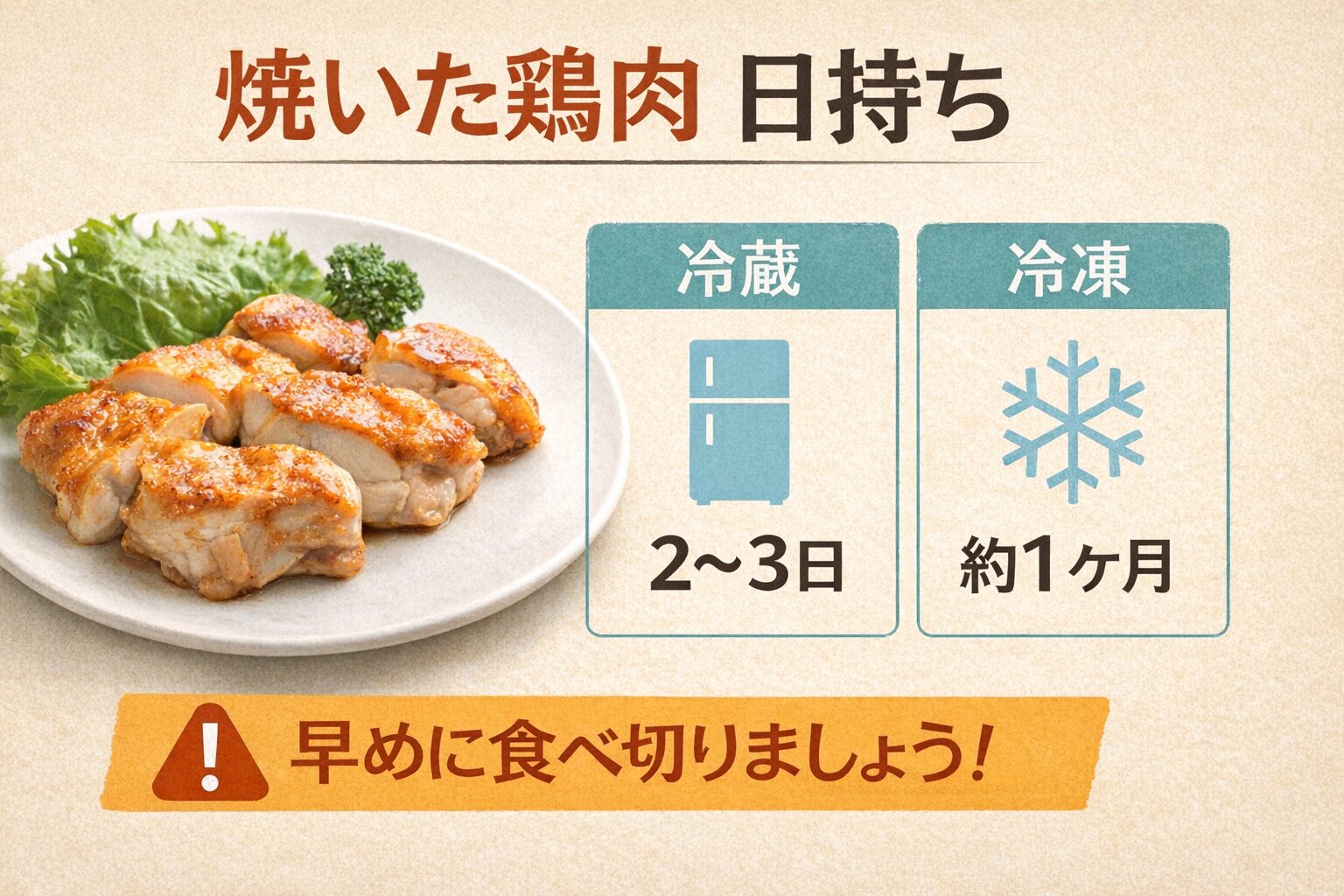 焼いた鶏肉の日持ち