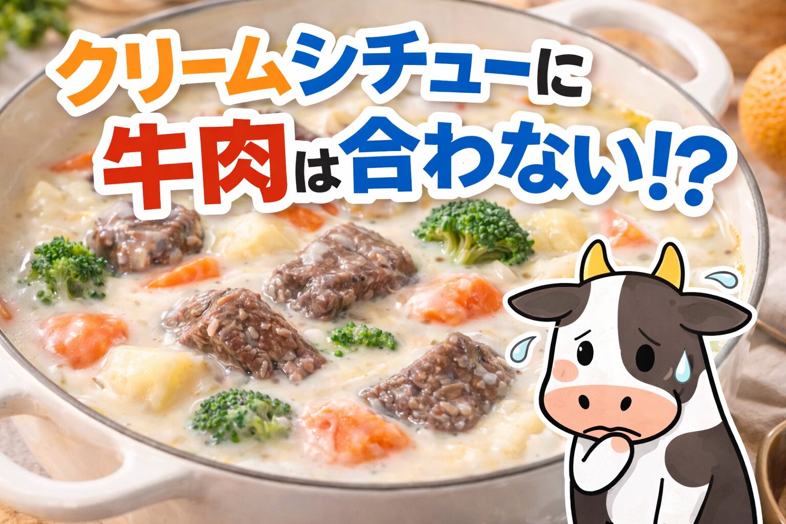 クリームシチューに牛肉は合わない