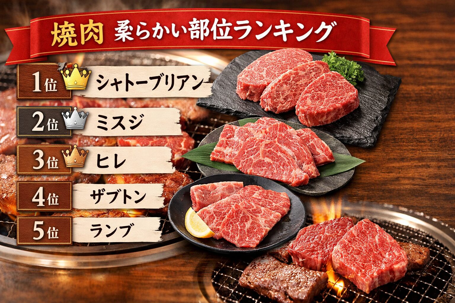 焼肉で柔らかい部位ランキング