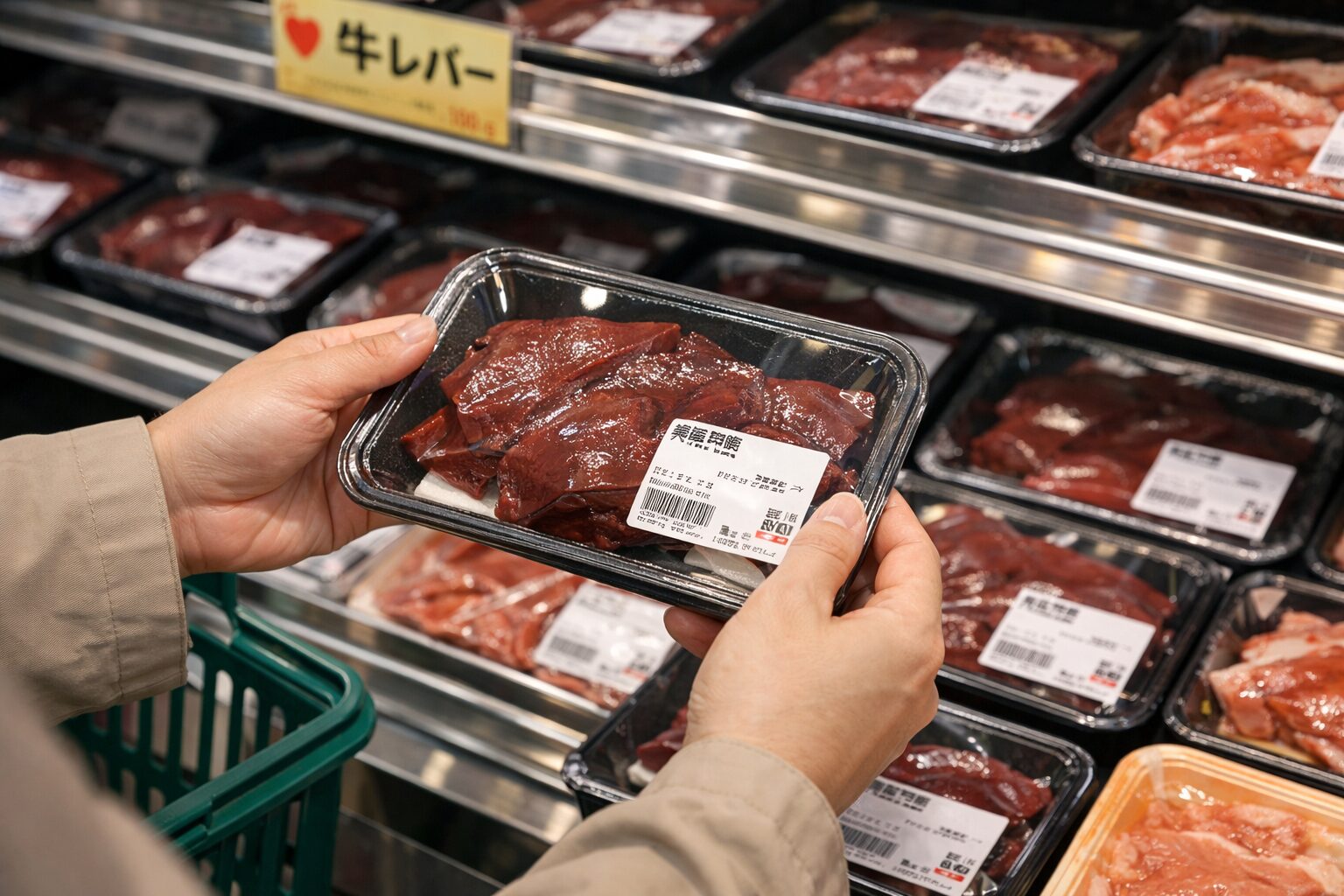牛レバーをスーパー