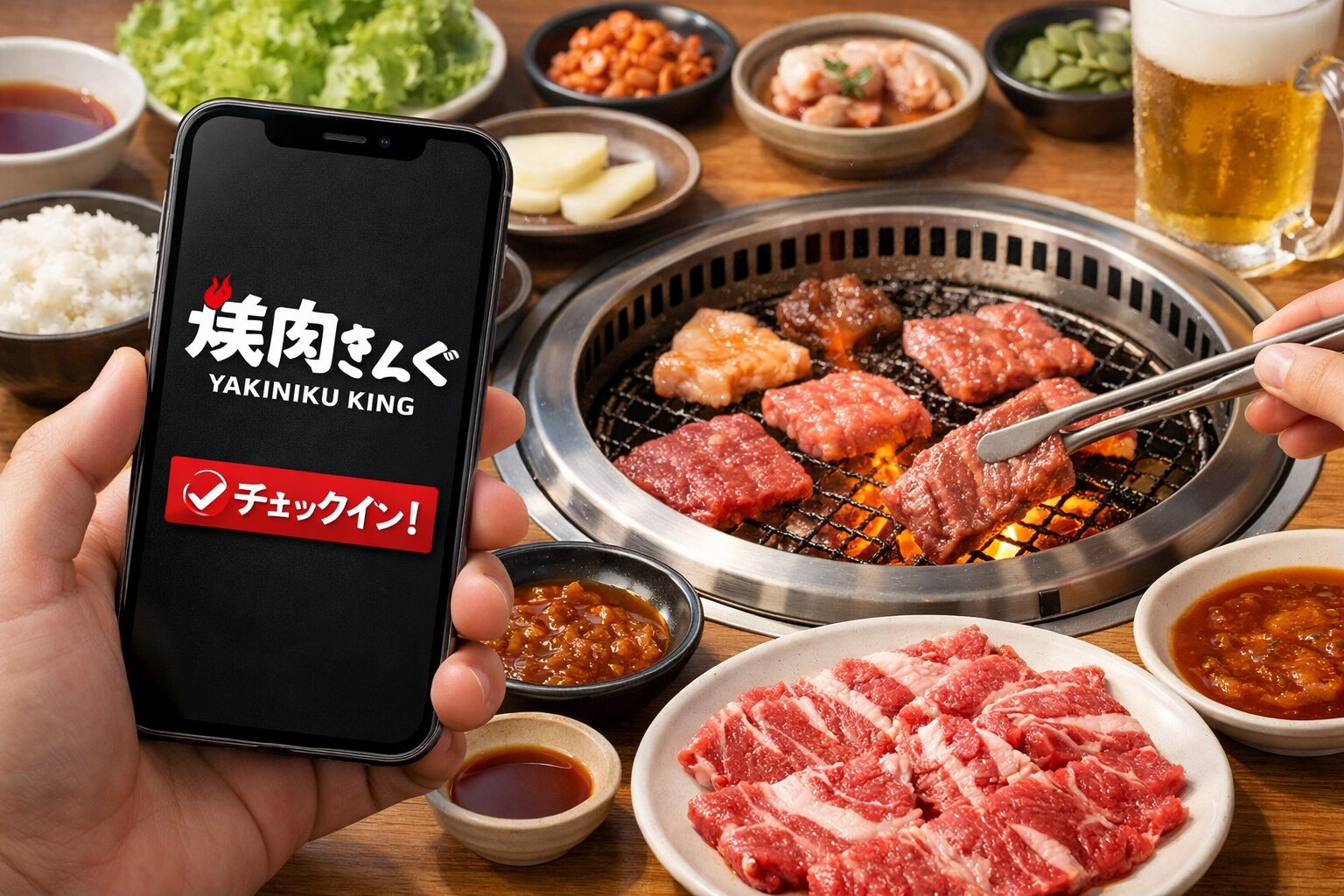 焼肉きんぐチェックイン