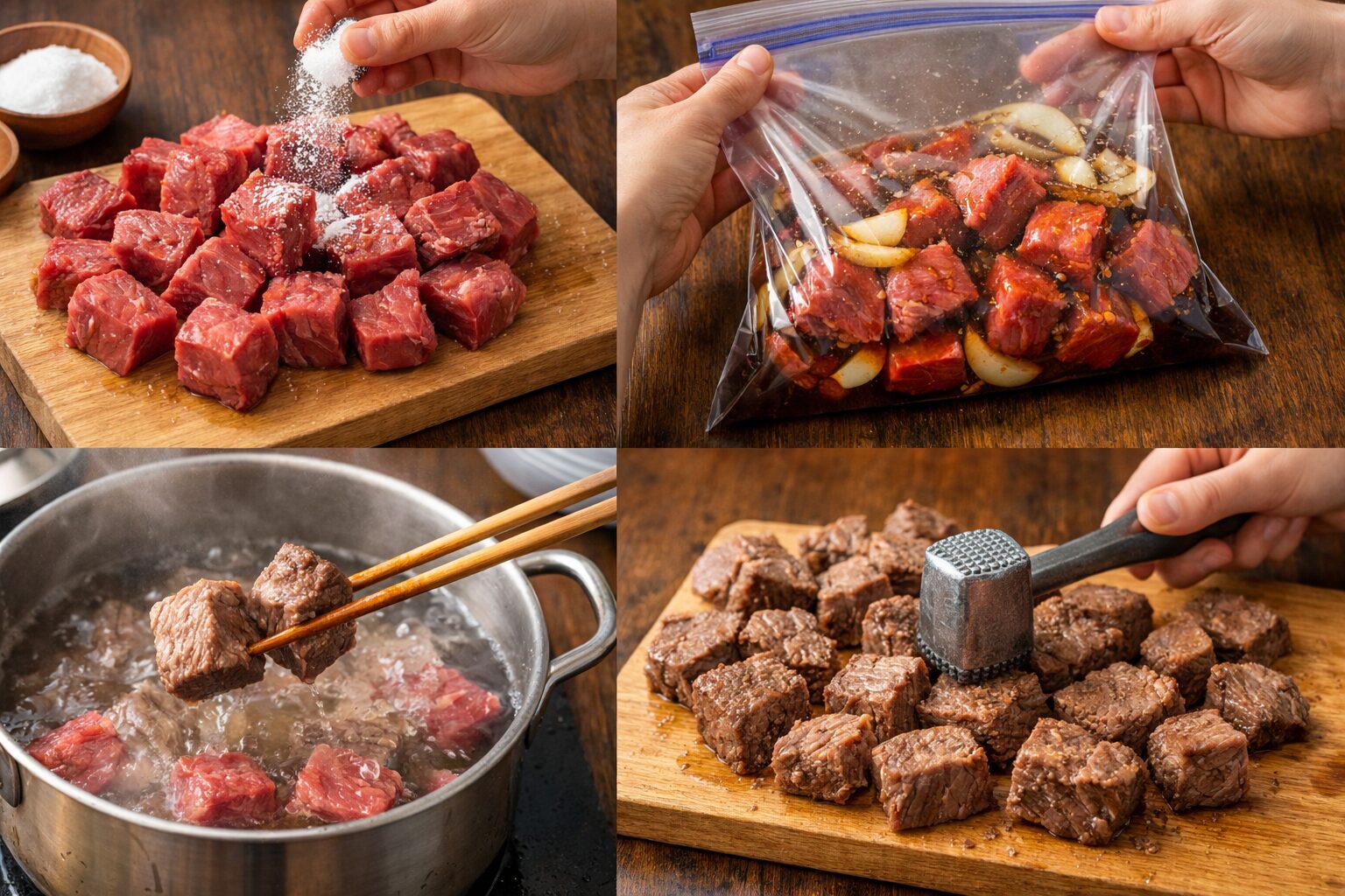 牛モモ 角切り 柔らかくする方法