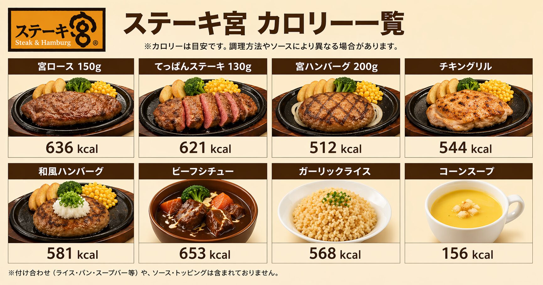 ステーキ宮 カロリー